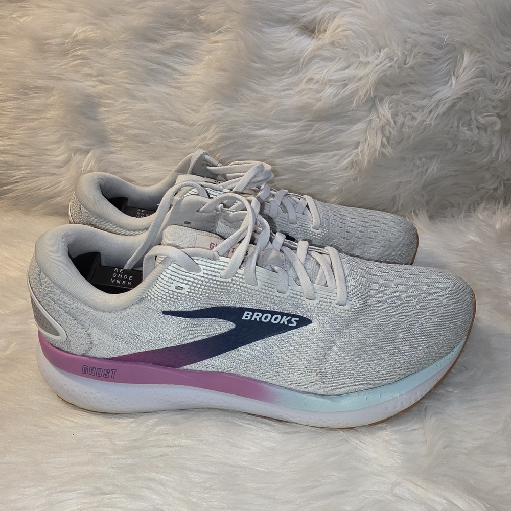 Size 9.5 - Brooks Ghost 16 White Estate Blue W